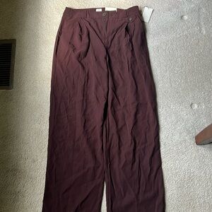 Brown / maroon wide leg pants